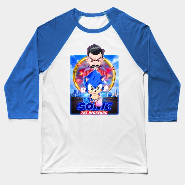 Sanic Blue Blur Baseball T-Shirt by MorenoArtwork